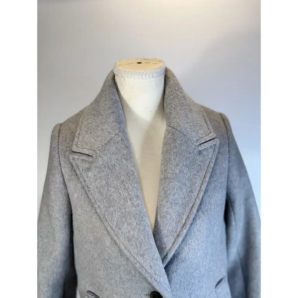 Abercrombie Wool Blend Tailored Coat Gray Women’s XXS Petite Luxury Old Money